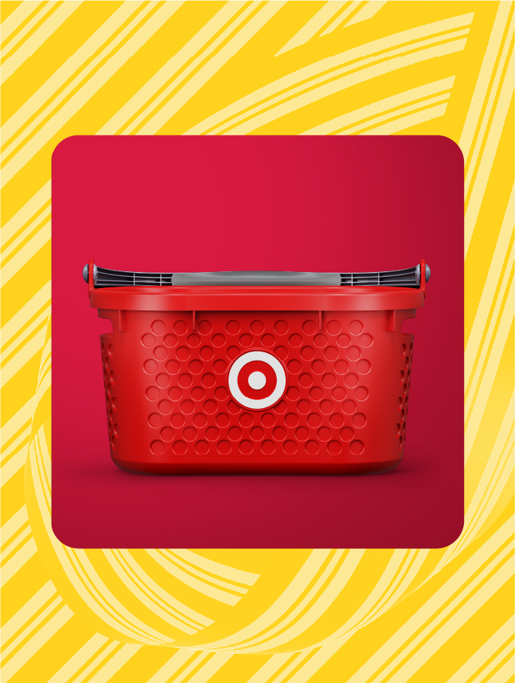 An empty Target basket, waiting to be filled with holiday goodies.